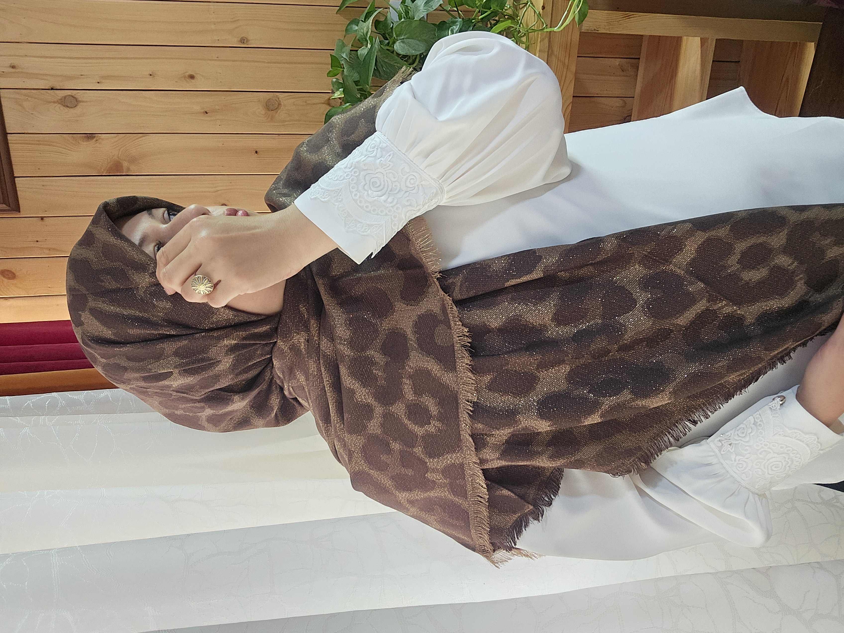روسری کشمیر لمه پلنگی